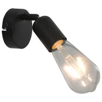 Miniatyr av produktbild för Spotlights 2 st med glödlampor 2 W svart E27