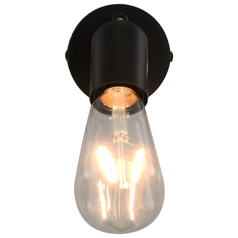 Produktbild för Spotlights 2 st med glödlampor 2 W svart E27