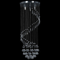 Produktbild för Taklampa med kristallpärlor silver spiral G9
