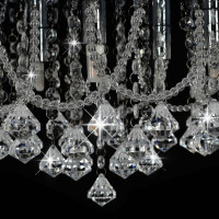 Produktbild för Taklampa med kristallpärlor silver rund 4 x G9-lampor