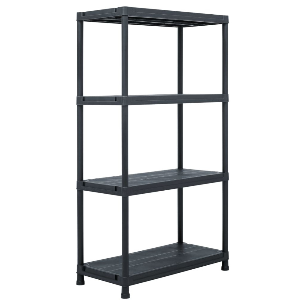 Produktbild för Förvaringshyllor 5 st svart 60x30x138 cm plast