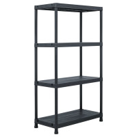 Produktbild för Förvaringshyllor 5 st svart 60x30x138 cm plast