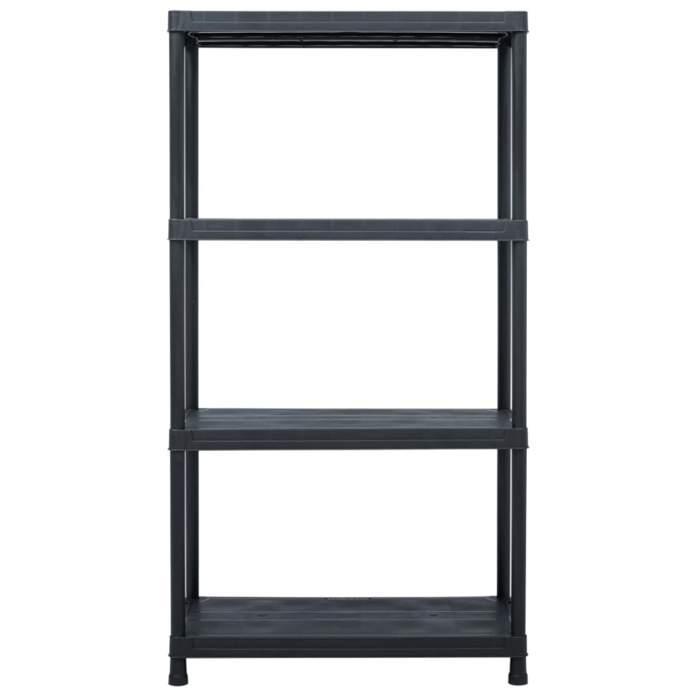 Produktbild för Förvaringshyllor 5 st svart 60x30x138 cm plast
