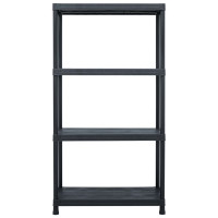 Produktbild för Förvaringshyllor 5 st svart 60x30x138 cm plast