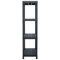 Produktbild för Förvaringshyllor 5 st svart 60x30x138 cm plast