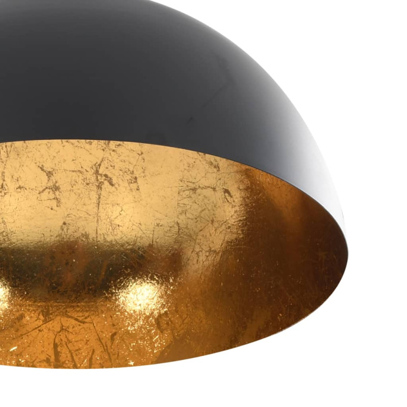 Produktbild för Taklampor 2 st svart och guld halvrunda E27