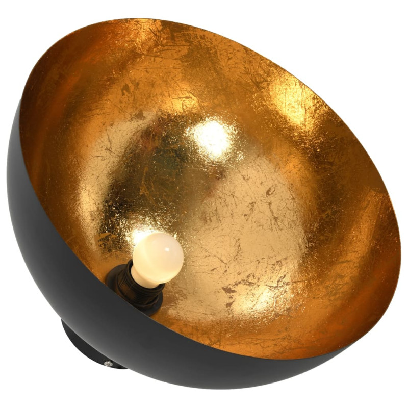 Produktbild för Taklampor 2 st svart och guld halvrunda E27