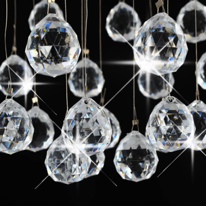 Produktbild för Taklampa med kristallpärlor silver sfär 3 x G9-lampor