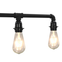 Produktbild för Taklampa svart 5 x E27-lampor
