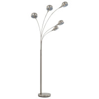 Produktbild för Golvlampa 200 cm 5 x E14 silver