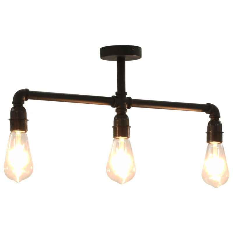 Produktbild för Taklampa svart 3 x E27-lampor