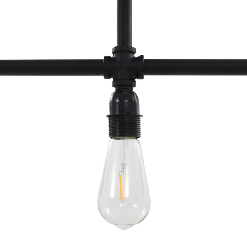 Produktbild för Taklampa svart 3 x E27-lampor