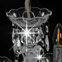 Miniatyr av produktbild för Takkrona med kristallpärlor silver rund 5 x E14