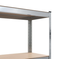 Produktbild för Förvaringshylla silver stål och konstruerat trä 4 hyllplan