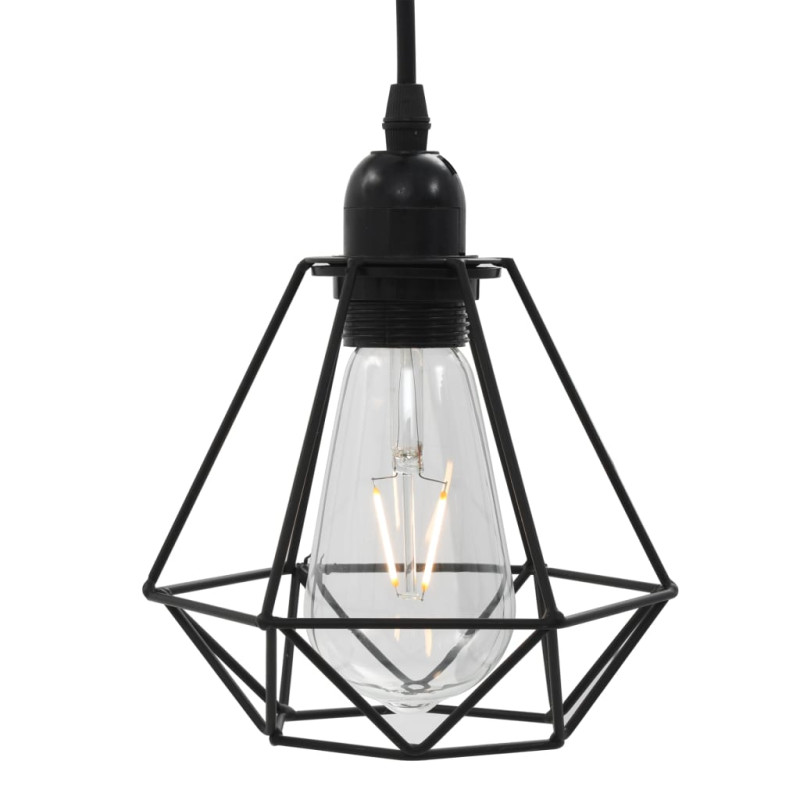 Produktbild för Taklampa med diamantdesign svart 3 x E27-lampa