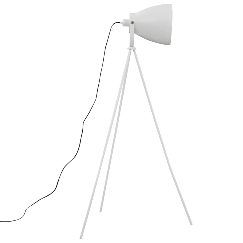 Produktbild för Trebent golvlampa metall vit E27