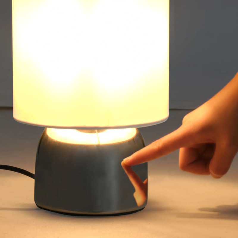 Produktbild för Bordslampor 2 st touch-knapp vit E14