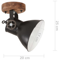 Produktbild för Industriell vägglampa/taklampa 2 st svart 20x25 cm E27
