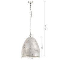 Produktbild för Hänglampa industriell 25 W silver rund 42 cm E27