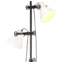 Miniatyr av produktbild för Golvlampa med 2 lampskärmar vit E27 gjutjärn