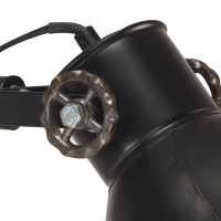 Miniatyr av produktbild för Golvlampa med 2 lampskärmar svart E27 gjutjärn