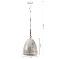 Produktbild för Hänglampa industriell 25 W silver rund 32 cm E27