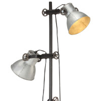 Miniatyr av produktbild för Golvlampa med 2 lampskärmar silver E27 gjutjärn