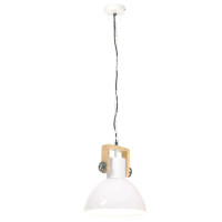 Produktbild för Hänglampa industriell 25 W vit rund 30 cm E27