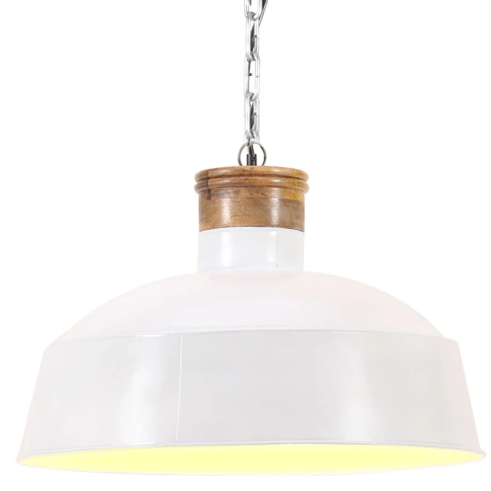 Produktbild för Hänglampa industriell 32 cm vit E27