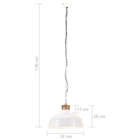 Produktbild för Hänglampa industriell 32 cm vit E27