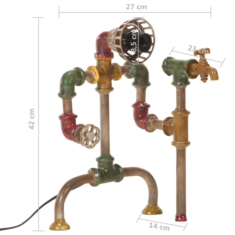 Produktbild för Golvlampa industriell design vattenrör järn