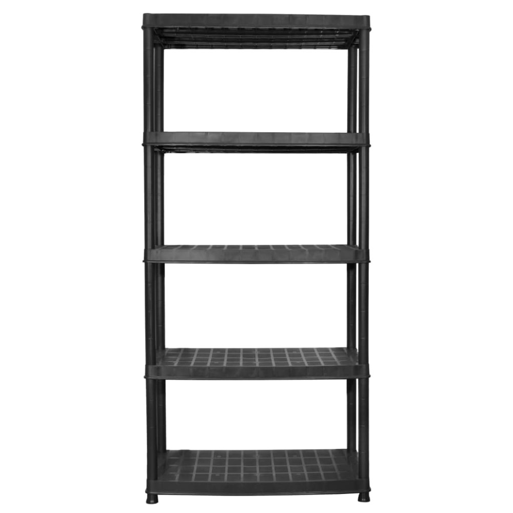 Produktbild för Förvaringshylla 5 hyllor svart 85x40x185 cm plast