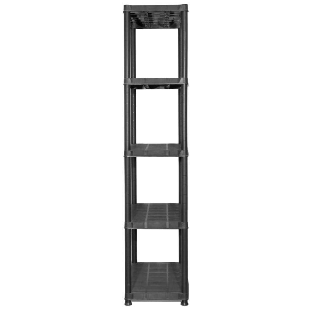 Produktbild för Förvaringshylla 5 hyllor svart 71x38x170 cm plast