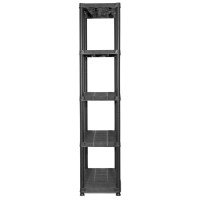 Produktbild för Förvaringshylla 5 hyllor svart 71x38x170 cm plast