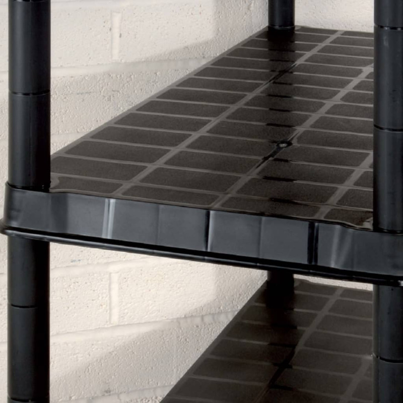 Produktbild för Förvaringshylla 5 hyllor svart 91,5x45,7x185 cm plast