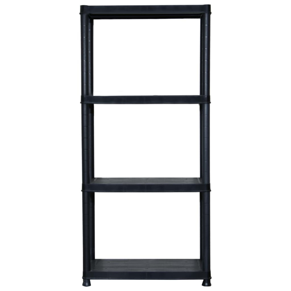 Produktbild för Förvaringshylla 4 hyllor svart 61x30,5x130 cm plast