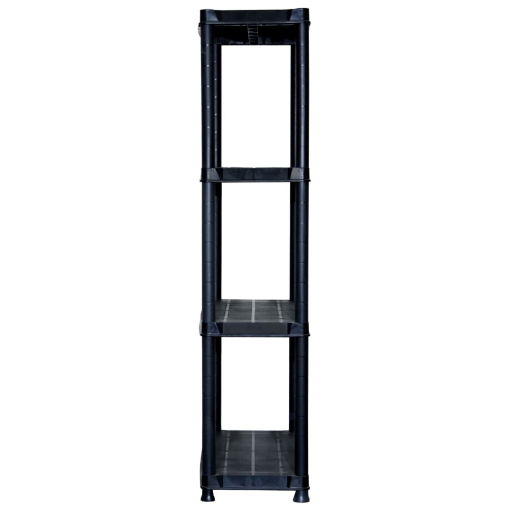 Produktbild för Förvaringshylla 4 hyllor svart 61x30,5x130 cm plast