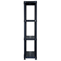Produktbild för Förvaringshylla 4 hyllor svart 61x30,5x130 cm plast
