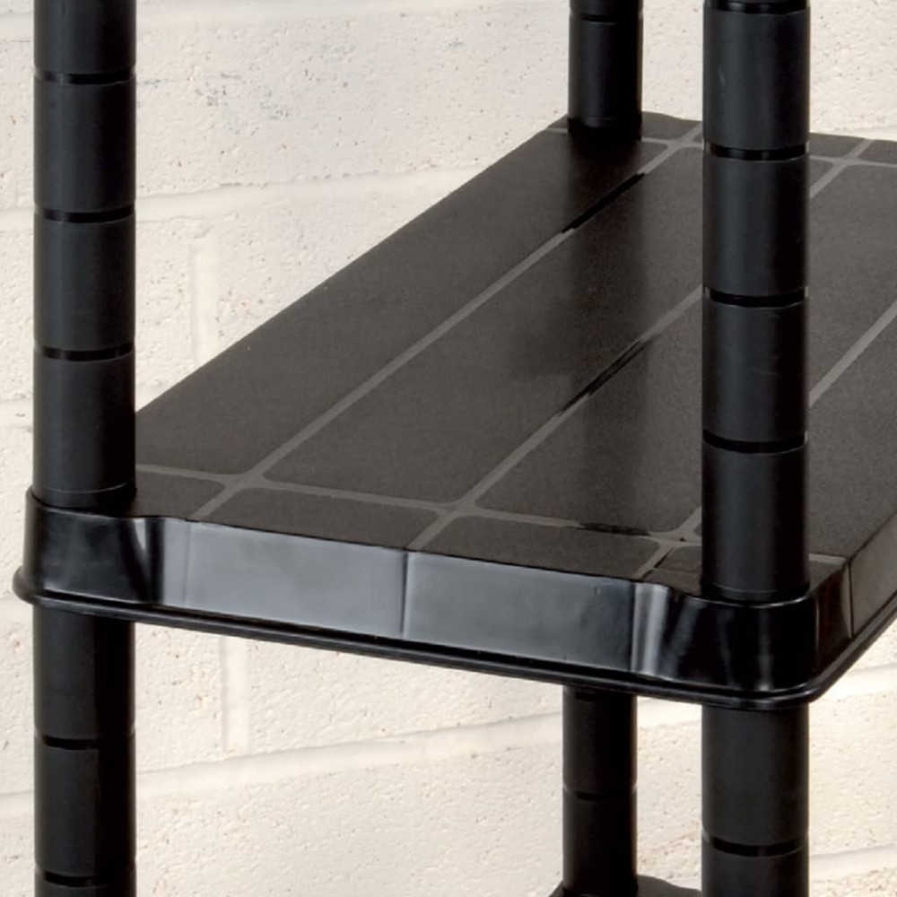 Produktbild för Förvaringshylla 4 hyllor svart 61x30,5x130 cm plast