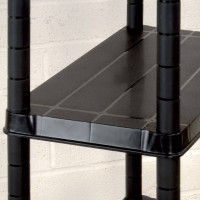Produktbild för Förvaringshylla 4 hyllor svart 61x30,5x130 cm plast