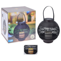 Miniatyr av produktbild för ProGarden Solcellslykta med ljus rotting LED svart