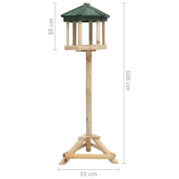Produktbild för Fågelmatare stående massivt granträ 33x110 cm