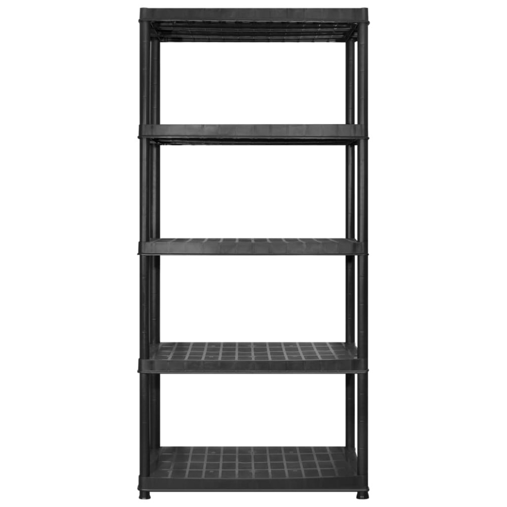Produktbild för Förvaringshylla 5 hyllor svart 183x45,7x185 cm plast