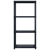Produktbild för Förvaringshylla 4 hyllor svart 183x30,5x130 cm plast
