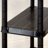 Produktbild för Förvaringshylla 4 hyllor svart 183x30,5x130 cm plast