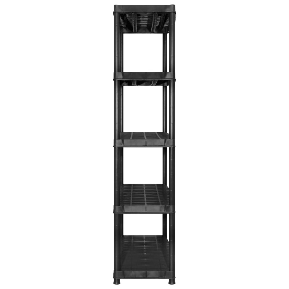 Produktbild för Förvaringshylla 5 hyllor svart 255x40x185 cm plast