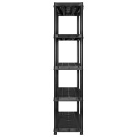Produktbild för Förvaringshylla 5 hyllor svart 255x40x185 cm plast