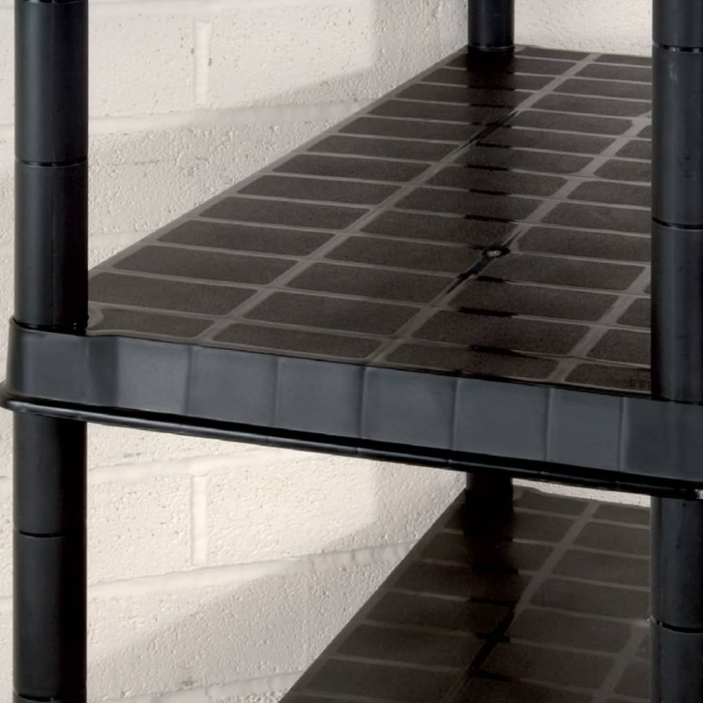 Produktbild för Förvaringshylla 5 hyllor svart 255x40x185 cm plast
