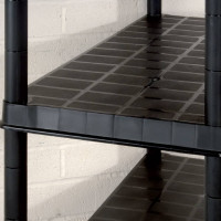Produktbild för Förvaringshylla 5 hyllor svart 255x40x185 cm plast