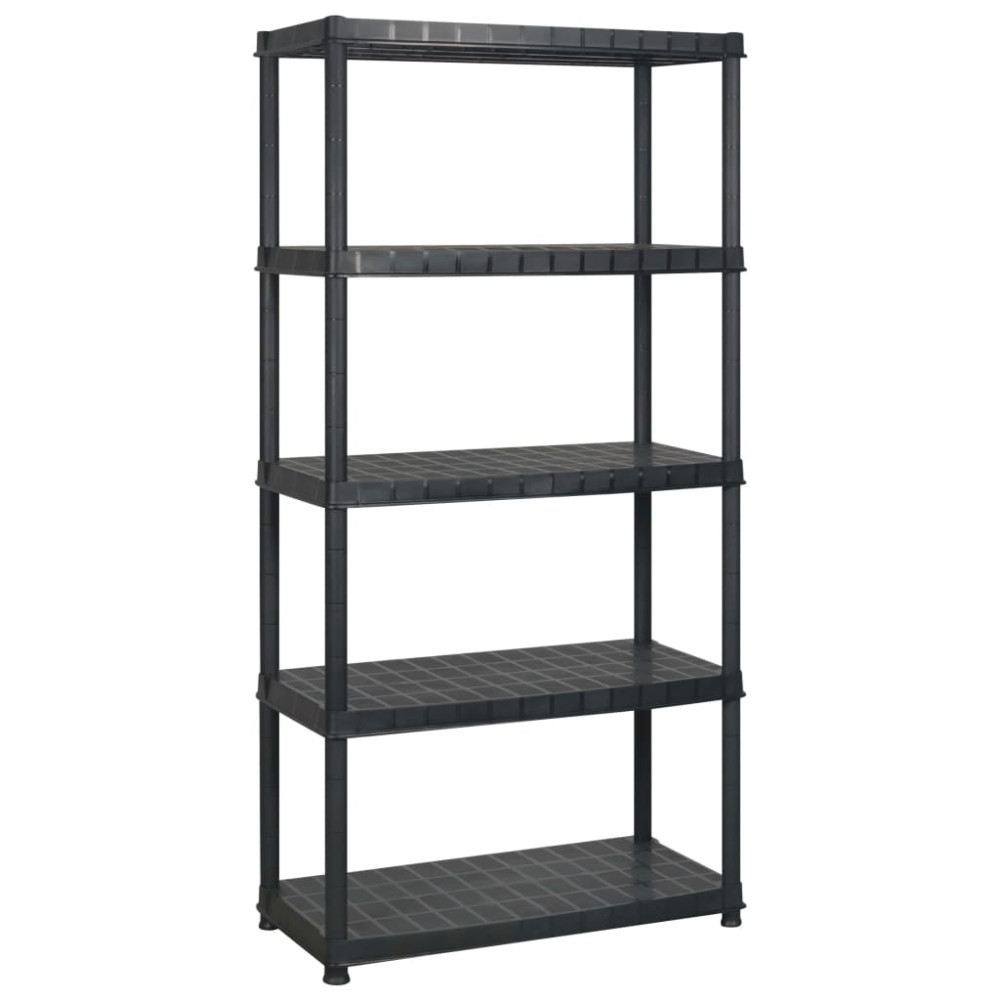 Produktbild för Förvaringshylla 5 hyllor svart 274,5x45,7x185 cm plast
